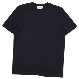 美品 エルメス HERMES Tシャツ カットソー 半袖 ショートスリーブ 無地 コットン トップス メンズ S ブラック cf09od-rm05f11670