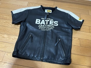 BATES　本革　パンチングレザー　半袖ジャケット　サイズ　Ｌ