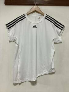 さ1415 adidas アディダス サイドタイメッシュTシャツ 半袖Tシャツ OT ホワイト レディース ドライ 速乾