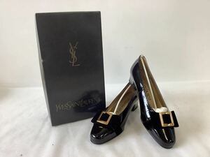 ○営NI024-A11S60【埼玉発】YVESSAINTLAURENT ヒールパンプス SIZE35 レディース　サンローラン　ファッション　リボン　箱付き　YSL