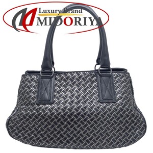 ボッテガヴェネタ BOTTEGAVENETA イントレチャート 131679 ハンドバッグ レザー ブラック シルバー / 450029【中古】