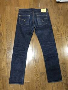 美品　濃紺　糊付きJAPAN BLUE JEANS 14.8oz USコットンセルビッジ デニムパンツ　W33