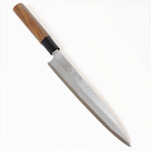 [新品 土佐打刃物] 柳刃包丁（刺身包丁） 磨き 片刃 刃渡り24cm