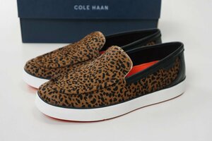 ★未使用 COLE HAAN ◆ スリッポン ブラウン 23cm ハラコレザー アニマル柄 チータープリント ローファー スニーカー コールハーン ◆E-1