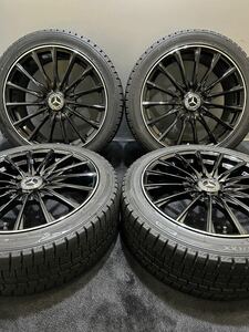 225/45R18 DUNLOP/WINTER MAXX WM02 20年製 EURO TECH 18インチ 7.5J ＋52 112 5H スタッドレス 4本 ベンツ Aクラス Bクラス 等 (南4-E262)