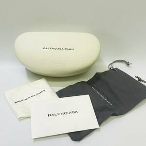 c323 未使用 保管品【BALENCIAGA.PARIS】 バレンシアガ パリ サングラスケース 白 アイウェア 眼鏡 メガネケース メンズ レディース