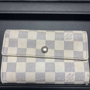 1円 LV ルイヴィトン　LOUIS VUITTON 三つ折り財布　ホワイト　名前入り