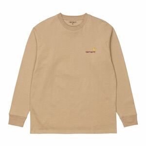 カーハート ロンT ダスティーブラウン WIP ベージュ 長袖 ロングスリーブ Tシャツ Carhartt ストリート スケボー お洒落 オーバーサイズ