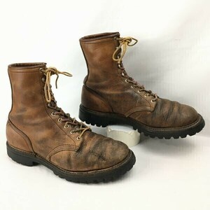 60s-70s?ビンテージ　初期 白四角犬タグ　REDWING　レッドウィング　ワークブーツ　サイズ9.5　27.5程度　茶　Vintage　boots　管No.WN55