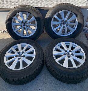 再出品　★バリ溝★ MAZDA マツダ　CX-5 純正アルミスタッドレス 4本225/65R17 102Q 4本セット バランス調整済み　 DUNLOP WINTERMAXX