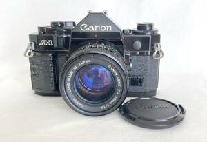 ◆現状品◆ キャノン CANON A-1 ブラック 一眼レフ フイルムカメラ New FD 50mm F1.4 レンズ シャッター 露出計 動作確認済