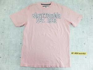 Abercrombie アバクロ ロゴワッペン付き Tシャツ ピンク M