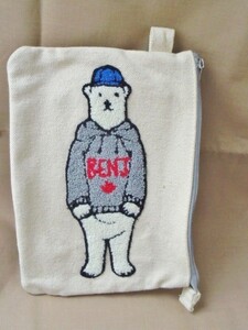 送料込 ポーラーベアーベンジャミン ポーチ/POLAR BEAR BENJAMIN 白熊 BENJ しろくま シロクマ キャンバス 帆布 ベア