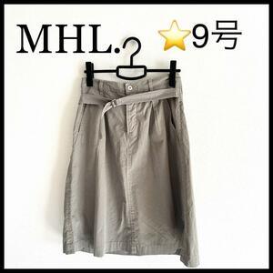 【美品】【MHL】ベルト付き　スカート　カーキ　9号