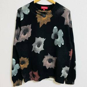 Supreme Nate Lowman Sweater Black M 22ss 2022年 黒 ブラック ネイト ローマン セーター クルーネック トレーナー