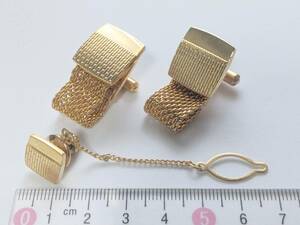 ◇CW71 カフリンクス カフス ボタン ネクタイピン セット ゴールド ラップアラウンド Wrap Cufflinks アクセサリー 送料無料 