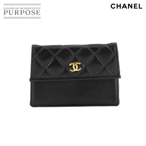 シャネル CHANEL マトラッセ カードケース 名刺入れ レザー ブラック ゴールド 金具 ココマーク Matelasse Card Case 90235694