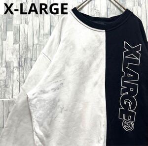 X-LARGE XLARGE エクストララージ トレーナー スウェット サイズM 刺繍ロゴ デカロゴ ビッグロゴ プルオーバー バイカラー 送料無料