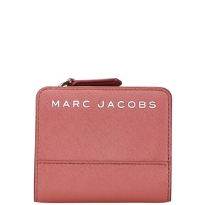 マークジェイコブス ブランデッド ミニ 二つ折り財布 コンパクトウォレット ピンク PVC レザー レディース MARC JACOBS 【中古】