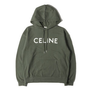 CELINE セリーヌ パーカー サイズ:XL ロゴ ルーズ フーディー コットンフリース (2Y321670Q) / カーキ イタリア製 トップス フーディー