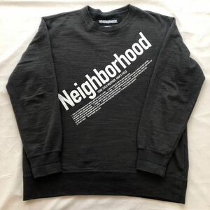 ☆NEIGHBORHOOD☆ネイバーフッド☆ビックロゴ☆スウェット☆トレーナー☆チャコールグレー☆ L☆中古☆