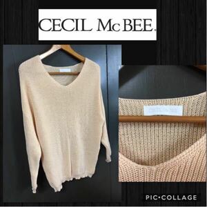 ◆CECIL McBEE セシルマクビー 長袖 セーター ニット Vネック ゆったり レディースM 価格\4212税込 2016年モデル 美品