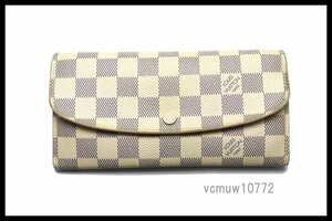 近年モデル希少美中古■LOUIS VUITTON ダミエアズール ポルトフォイユエミリー レザー 2つ折り長財布 ルイヴィトン■1114ru6156637