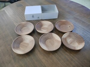 きよし作★桑★　ハンドメイド茶托　 木製 6客 煎茶道具　無垢　天然木　自然10