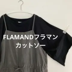 【FLAMAND】バタフライスリーブボートネックカットソー