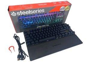 353【美品】SteelSeries ラピッドトリガー 搭載 キーボード テンキーレス 有線 英語配列 Apex Pro TKL (2023) US 64856 動作確認済