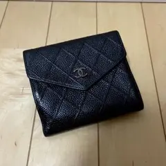 ○CHANEL シャネル レザー 二つ折り財布