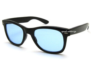 OLD WELLINGTON SUNGLASS BLACK × LIGHT BLUE/オールドウェリントンサングラスブラックカラー青ブルーレンズ眼鏡めがねメガネ紫外線カット