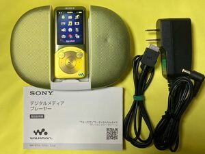 【スピーカー付】SONY Walkman ウォークマン ライムグリーン(NW-S754) + スピーカー (SRS-NWGT015) + アダプター (AC-E5212) + 取扱説明書