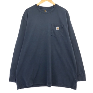 古着 カーハート Carhartt ORIGINAL FIT 無地ポケットロングTシャツ ロンT メンズXL相当 /eaa432275