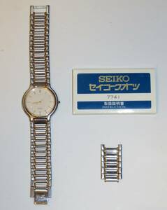 ★ SEIKO セイコー DOLCE ドルチェ 7741-6050 稼働品 説明書、バンド予備コマ付き