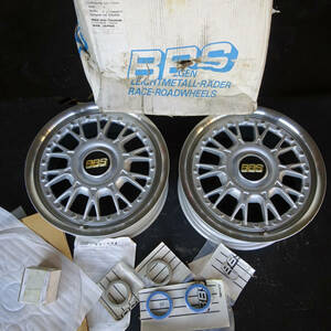 182番　当時物新品未使用BBS(ビービーエス) 2枚鍛造　BBS 鍛 BBS RB RB008 (16×7J+38 PCD114.3) 2本　4H　Silber Polished16インチ