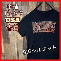 チームロゴ XL オーバーサイズ ブラック メンズ USA古着 半袖 Tシャツ