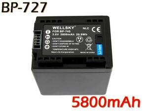 BP-727 BP-718 [新品] 互換バッテリー 5800mAh 残量表示可 iVIS HF M52 HF M51 HF R31 HF R30 HF R32 HF R42 HF R52 HF R62 Canon キヤノン