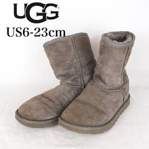 EB4613*UGG*アグ*レディースショートムートンブーツ*US6-23cm*グレー