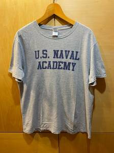 USNA US NAVAL ACADEMY Tシャツ メンズ L グレー アメリカ 海軍兵学校