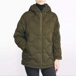 極美品 モンクレール MONCLER 21AW LEPTURUS ダウンジャケット 軽量キルティング フード付き ジップアップ カーキ G20931A00082