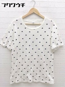 ◇ TAKEO KIKUCHI タケオキクチ 総柄 半袖 Tシャツ カットソー サイズ4 ホワイト メンズ