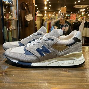 New Balance ニューバランス U998TA ローカットスニーカー グレー ネイビー USA製 size 27cm 美中古品 本体のみ