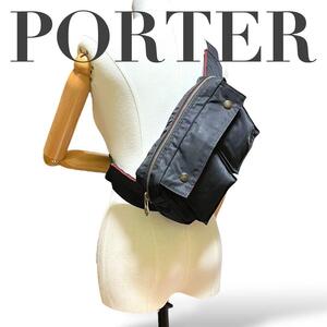 PORTER ポーター　ボディバッグ　ウエストポーチ　黒　ブラック　ナイロン