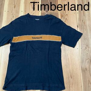 Timberland ティンバーランド Tシャツ T-shirt TEE 半袖 アウトドア USA企画 刺繍ロゴ ネイビー サイズM 玉mc2845