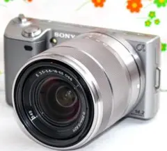 ミラーレス一眼☆SONY NEX-5 シルバー☆iPhoneに転送OK♪