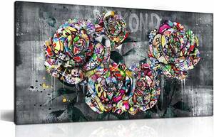 大きいサイズ 100x50cm 豪華 現代アート 薔薇 バラ 薔薇の花 絵画 絵 アートパネル インテリア キャンバス キャンバス画 壁掛け