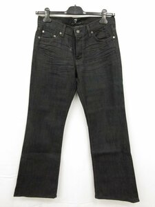 【セブンフォーオールマンカインド 7 For All Mankind】 セミフレア ブラックデニム デニムパンツ (メンズ) size30 黒 USA製 ■29MPA0234■