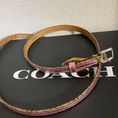 COACH ピンク メタリック ベルト S.MALL