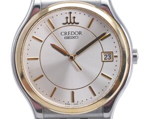 [美品] 稼働品【SEIKO】セイコー クレドール 8J86-7A00 GCAZ014 クォーツ メンズ 18KTベゼル 18KT(K18金)SS コンビブレス 動作OK 中古美品